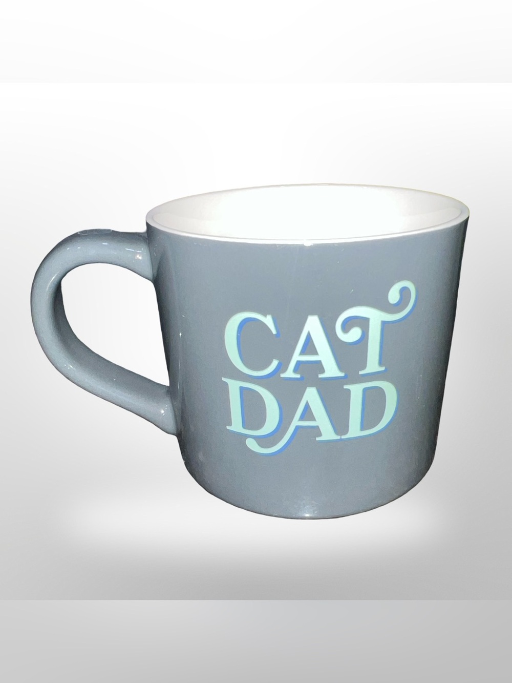 Parker Lane CAT DAD Mug Teal & Dark Gray Cat Parent Cat Lover Gift Pet